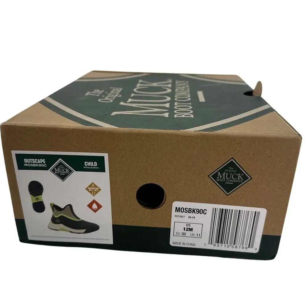 Muck Boots Kids Walnut/ Black/Green Outscape Pull On Boots Size 12